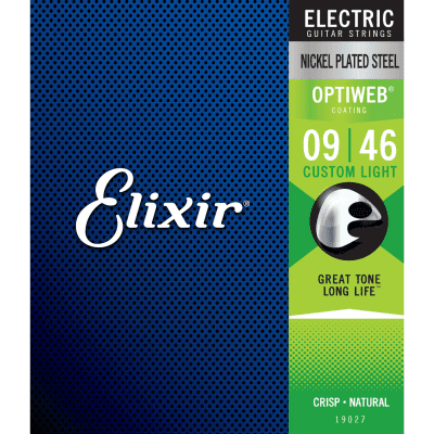 Elixir 19027 OPTIWEB® Nickel Plated Steel Electric Custom Light 09-46 image 3