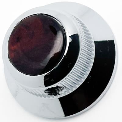 NEW (1) Q-Parts UFO Guitar Knob KCU-0755 Acrylic Red Pearl on Top - CHROME for sale
