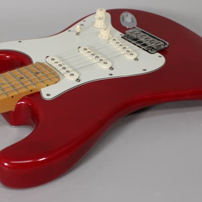 2000 Fender American Deluxe Stratocaster Transparent Crimson w/OHSC image 8