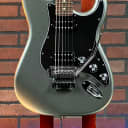 2012 Fender Blacktop Stratocaster HH Floyd Rose Titanium Silver, Rosewood FB w/Hard Case