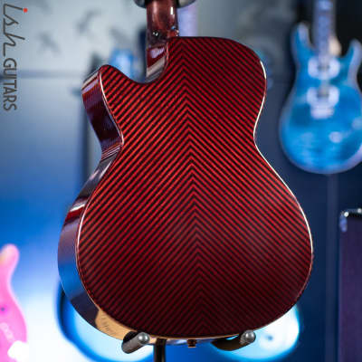 2021 RainSong BI-WS1000N2C Black Ice Acoustic Guitar Ish Exclusive Cranberry Red image 9