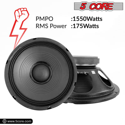 5 Core 12" Inch PA DJ Audio Subwoofer PAIR Replacement Speaker 1550 W , 8 Ohm , 60 oz Magnet -FR 12155 2pcs image 3