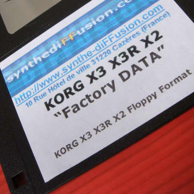 Disquette " Factory DATA " données originales Korg X3 X3R X2  1990