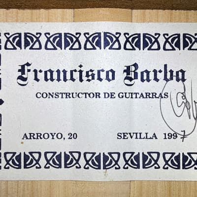 Francisco Barba 1997 Flamenco Guitar Spruce/Cypress image 11