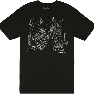 Fender Jazzmaster Patent Drawing T-Shirt - Large