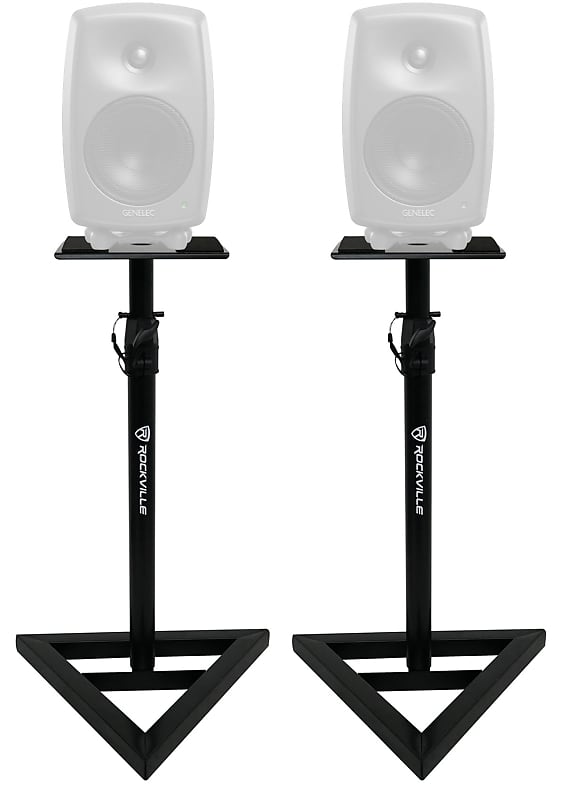 2) Rockville Adjustable Studio Monitor Speaker Stands For Genelec 8020D Monitors image 1