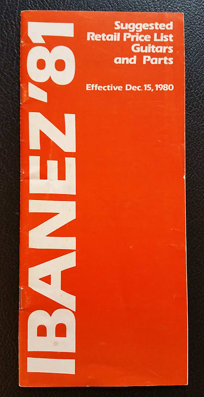 Ibanez Guitars and Parts Price List 1981 image 1