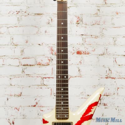 1980s Aria Pro II ZZ Custom Electric Guitar White with Red