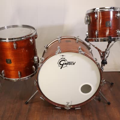 Gretsch USA Walnut 3pc Drum Set Kit Vintage 1970's image 1