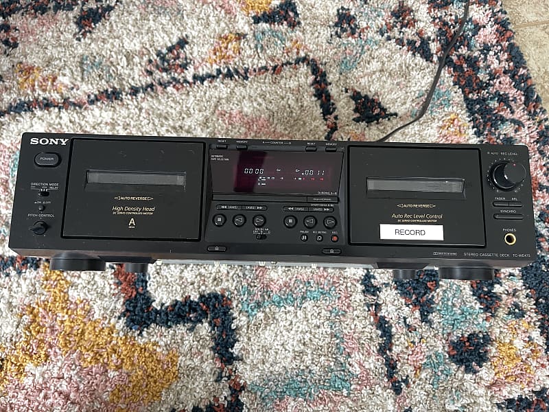 Sony Tc We475 Black Dual Cassette Decl Player Recorder Reverb 7670