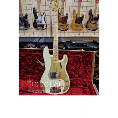 Fender Custom Shop 58 Precision Bass Heavy Relic Maple Neck Vintage White image 8