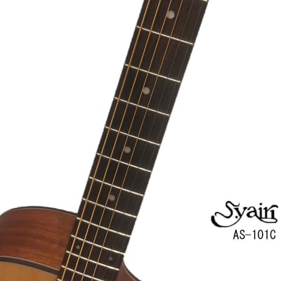 S.yairi AS-101C Solid Sitka Spruce & Mahogany Cutaway Grand Auditorium acoustic Guitar image 9