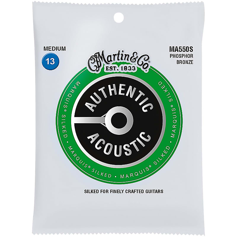 Martin  MA550S Authentic Acoustic Marquis Phosphor Bronze Acoustic Guitar Strings, Medium (13-56) image 1