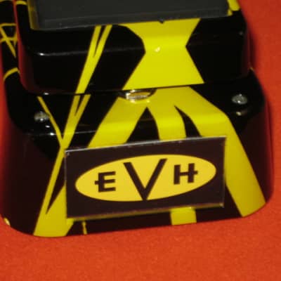lightly used (generally clean with some imperfections) Dunlop EVH95 Eddie Van Halen Signature Cry Baby Wah  - also called CRY BABY EVH WAH EVH-95 (Yellow / Black) NO box, NO paperwork, NO battery, and NO adjustment hex wrench tool image 14