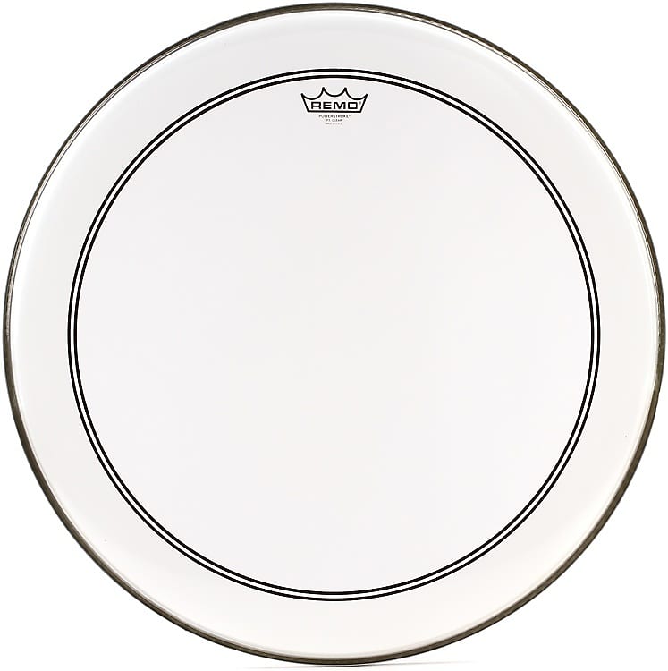 Remo Powerstroke P3 Clear Bass Drumhead - 24 inch with 2.5 inch Impact Pad image 1