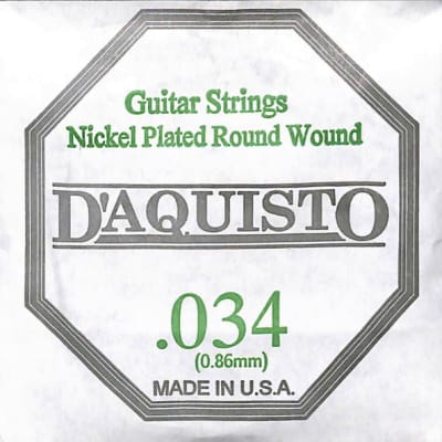 Two (2) - .034 Nickel Roundwound - D'Aquisto - Electric / Acoustic Guitar Strings for sale