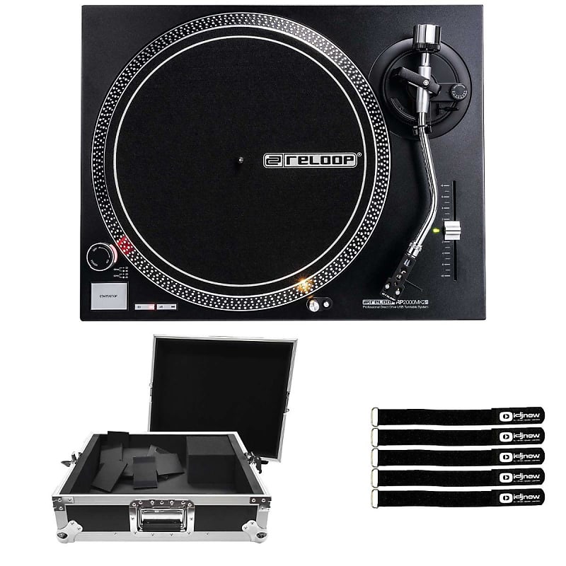 Reloop RP-2000 mk2 Direct Drive Turntable Bundle with Dust Cover and  Anti-Static Record Brush (3 Items)