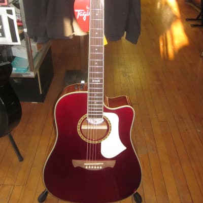 Tagima SWELL EQ-TRD Dreadnought Cutaway Acoustic Guitar - Red Gloss w/ FREE Musedo T-2 Tuner! image 12