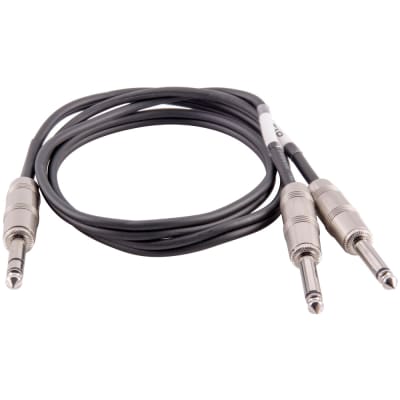 3 Foot 1/4 Inch TRS Male to Dual 1/4 Inch TS Y Splitter Cable - Interface Cord image 1