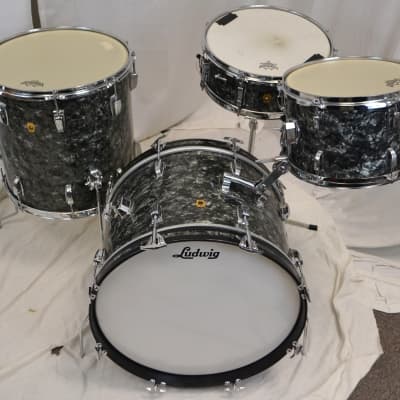 Ludwig 20/12/16/5.5x14" Drum Set - 1960s Black Diamond Pearl image 3