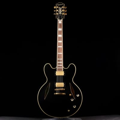 Immagine Epiphone Emily Wolfe Sheraton Stealth Semi-Hollow Electric Guitar - Black Aged Gloss - 2
