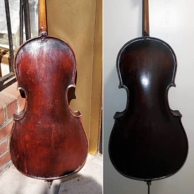 Vintage John Juzek 1/2 Size Cello, Circa 1950 - 1960 / Reddish Brown image 9