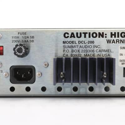 Summit Audio DCL-200 Dual Compressor Limiter w/ Manual & XLR Cables #48738 image 11