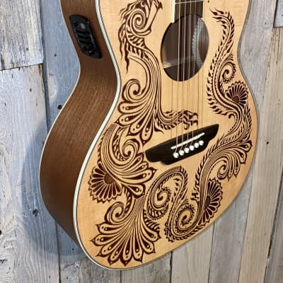 New Luna Henna Dragon Spruce Acoustic/Electric Guitar, Help Support Small Business & Buy It Here ! image 3