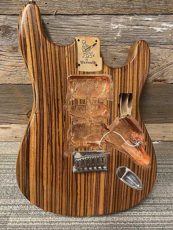 Warmoth Strat Body Zebra Wood and Mahogany Reverb