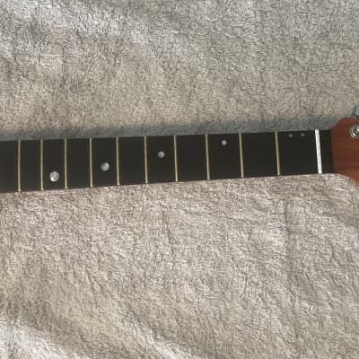 WARMOTH CUSTOM ORDER High End USA Loaded Jazzmaster Guitar NECK,with AFRICAN PADAUK Wood,Brazilian BLACK/EBONY Fretboard and White Pearl Angled Inlays,Fender TUNERS, with Neck Logo Decal for sale