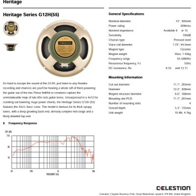 Celestion G12H Heritage Greenback 55 Hz, (made in England) - der Hendrix Speaker image 6