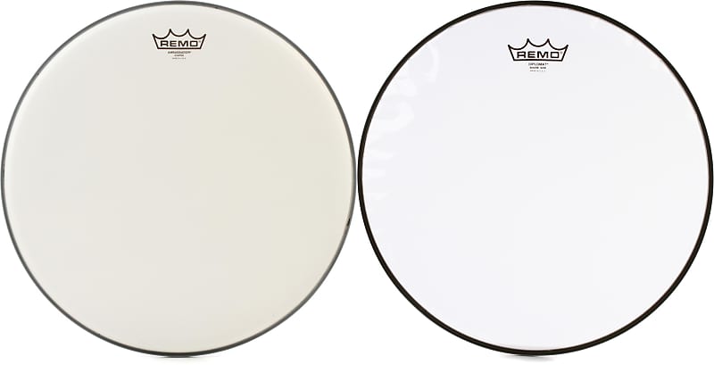 Remo Ambassador Coated Drumhead - 16 inch  Bundle with Remo Diplomat Hazy Snare-side Drumhead - 14 inch image 1