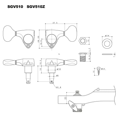 NEW Gotoh SGV510Z-L5 MGT L3+R3 LOCKING Tuners Set 21:1 Gear 3x3 - COSMO BLACK image 2
