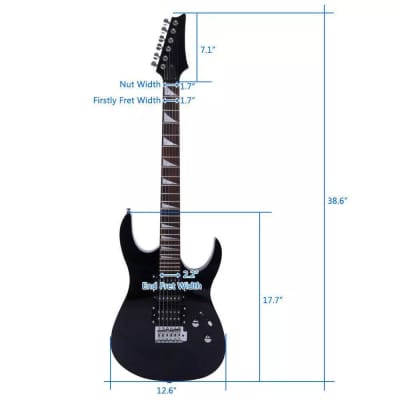 Maple Wood Right Handed Electric Guitar Set - Black image 4