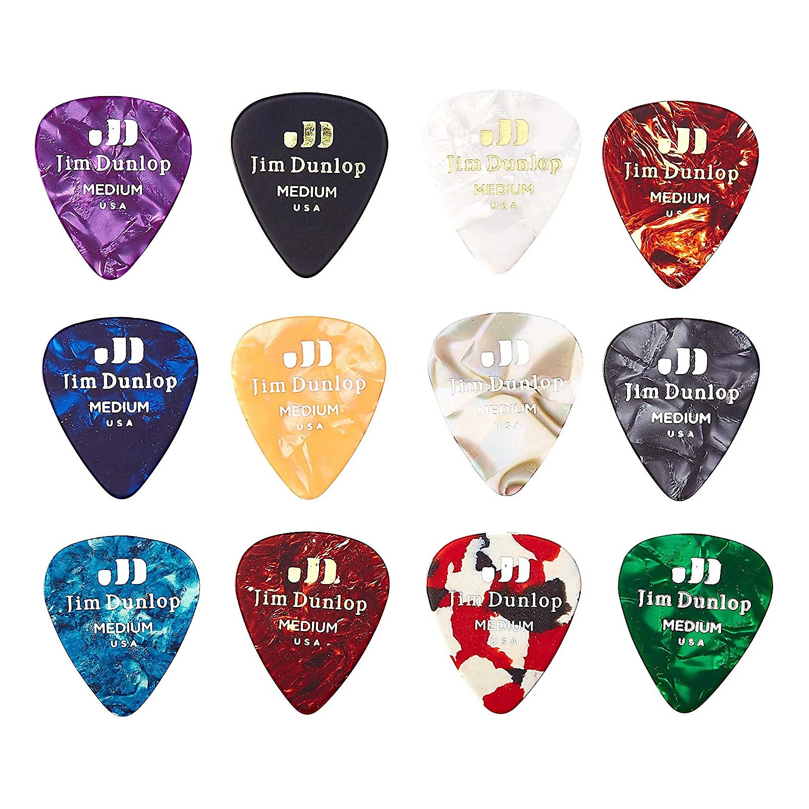 Dunlop PVP106 Celluloid Medium Guitar Pick Variety Pack Reverb