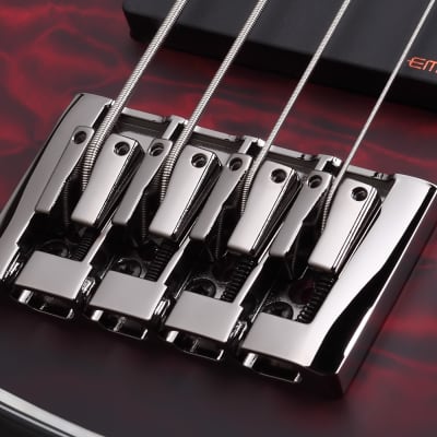 Schecter Hellraiser Extreme-4  Crimson Red Burst Satin CRBS Electric Bass + Hard Case Extreme 4 image 7