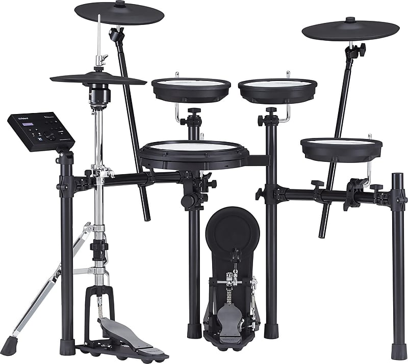 Roland TD-07KVX Electronic V-Drums Kit – with VH-10 Floating Hi-Hat and Best-Ever Cymbals – Bluetooth Audio & MIDI – 40 Free Melodics Lessons,Black image 1