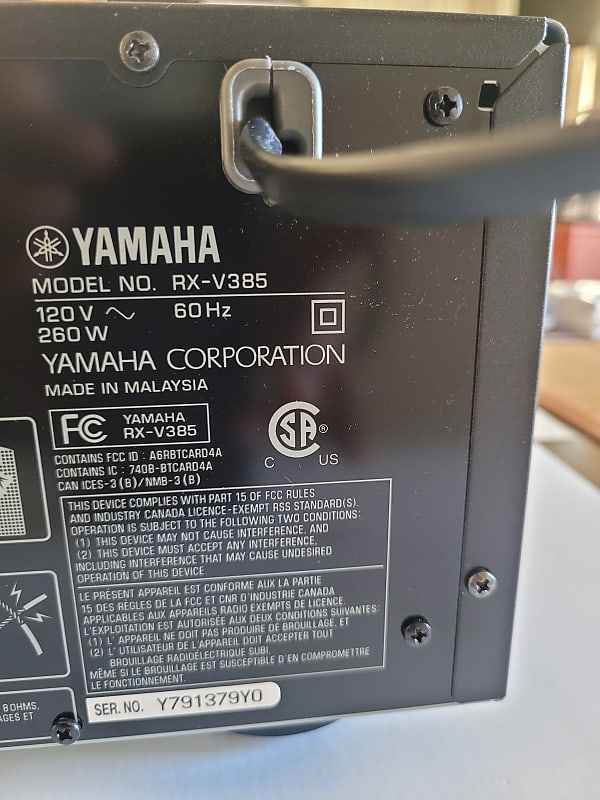 YAMAHA RX-V385 5.1-Channel 4K Ultra HD AV Receiver with Bluetooth