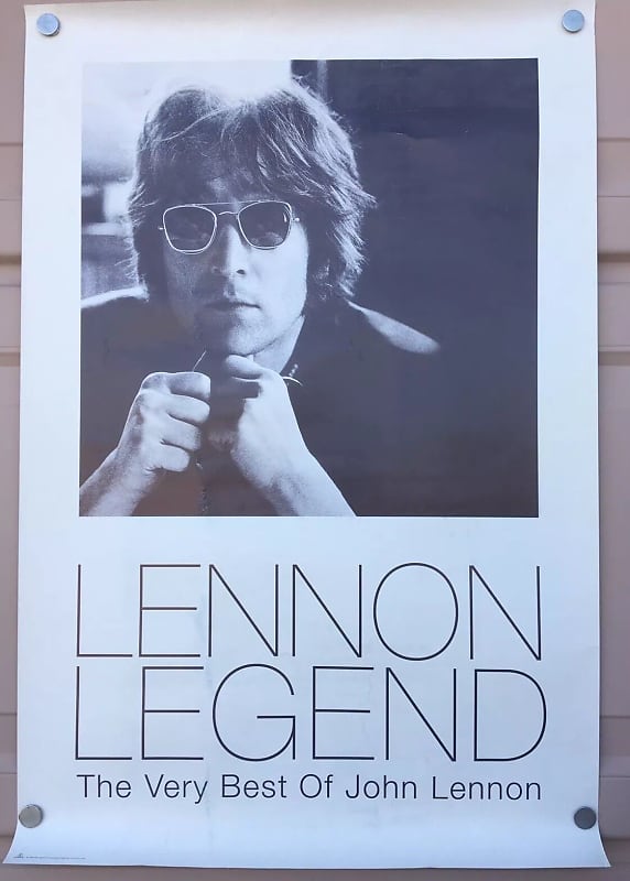 JOHN LENNON Legend the Very Best Of USED Promo Poster - beatles plastic ono  band imagine epiphone