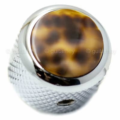 NEW (1) Q-Parts DOME Knob Single Chrome LEOPARD PEARL SHELL - KCD-0029 image 1
