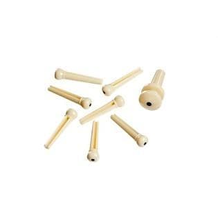 Planet Waves PWPS12 Plastic Bridge and End Pins (Ivory with Black Dot) image 1