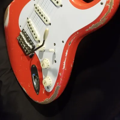 Custom Fender USA Stratocaster  Fiesta Red Nitro Heavy Relic by MJT Eric Johnson Pups image 4