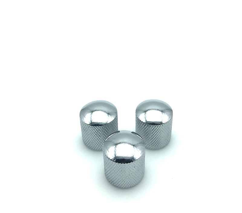 3 Telecaster Style Dome Knobs Chrome | Reverb