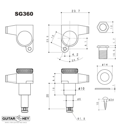 NEW Gotoh SG360-P8 MGT Locking Tuners L3+R3 w/ SMALL Amber | Reverb