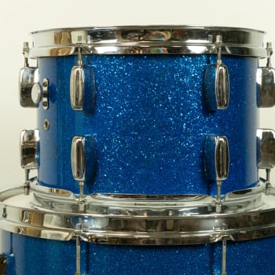 1960s Rogers Swingtime Blue Sparkle Pearl Drum Set image 17