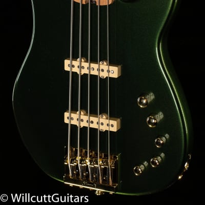 Charvel Pro-Mod San Dimas Bass JJ V Caramelized Lambo Green Metallic Bass Guitar - MC210627-9.25 lbs image 1