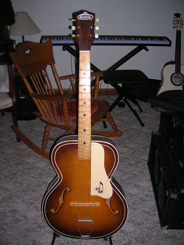 Truetone (Western Auto Brand) Archtop Acoustic Guitar Late 1950's - Vintage Sunburst, Light In Color image 1