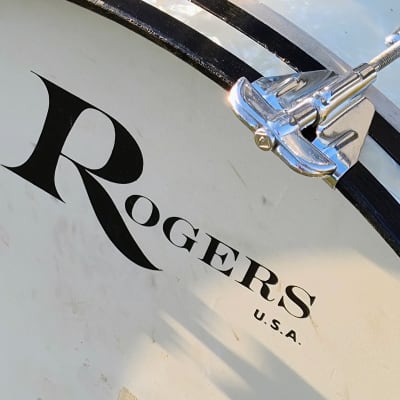 70's Rogers Fullerton White Marine Pearl Londoner 4PC Drum Set image 10