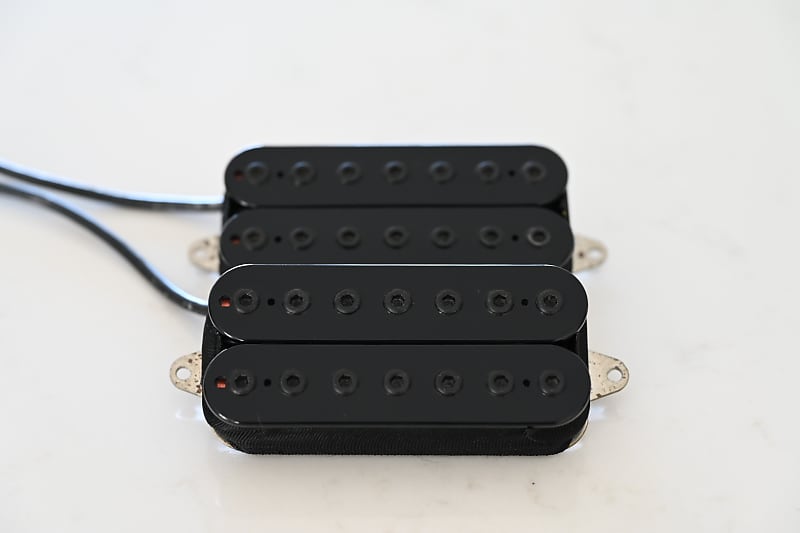 Bare Knuckle Pickups Aftermath 7 Set - Black / Black Bolt