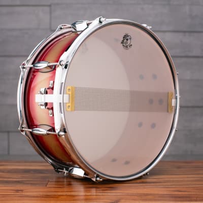 Pork Pie 14 X 6.5 Hip Pig Snare Drum, Red Gold Duco image 5